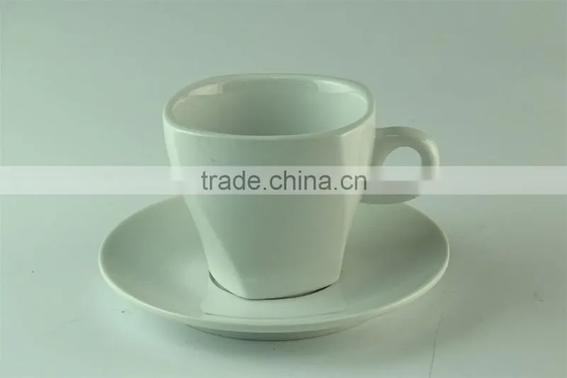 250ml Cheap white ceramic coffee cup with saucer