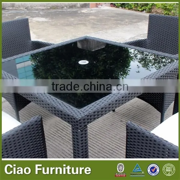 Modern Rattan Dining Table With Center Hole