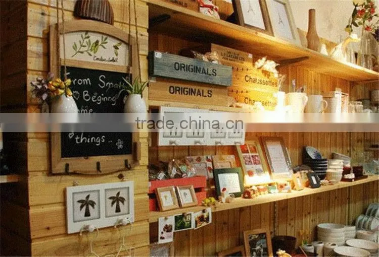 wholesale in stock chalkboard blackboard with three hooks hotel decor message board writing board wooden frame with embroidery