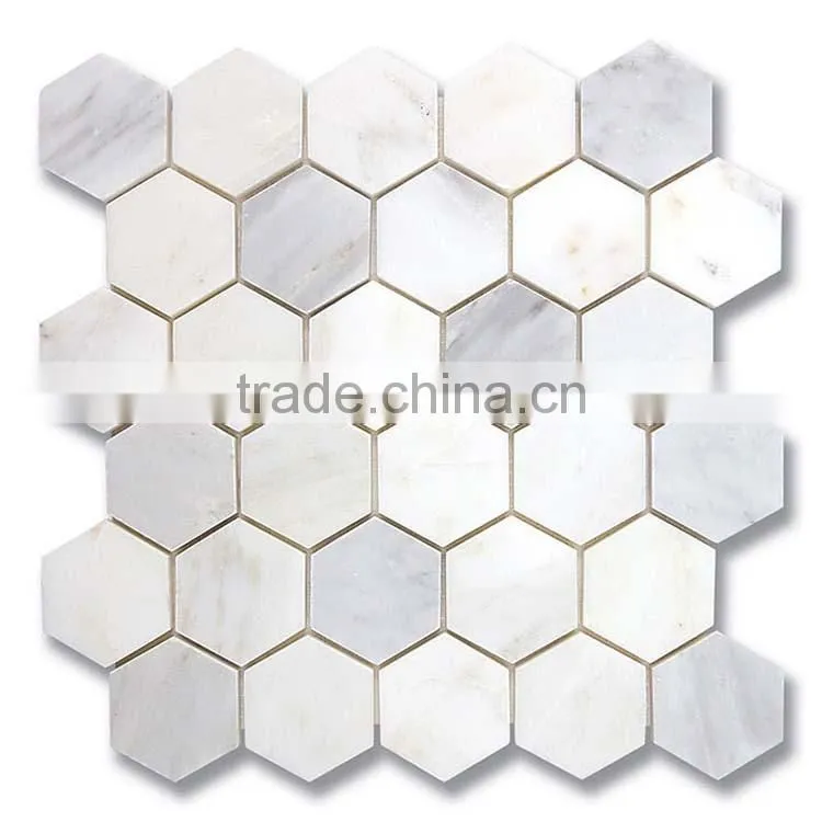 MM-CV245 Low price wall designs natural stone 25mm hexagon marble mosaics