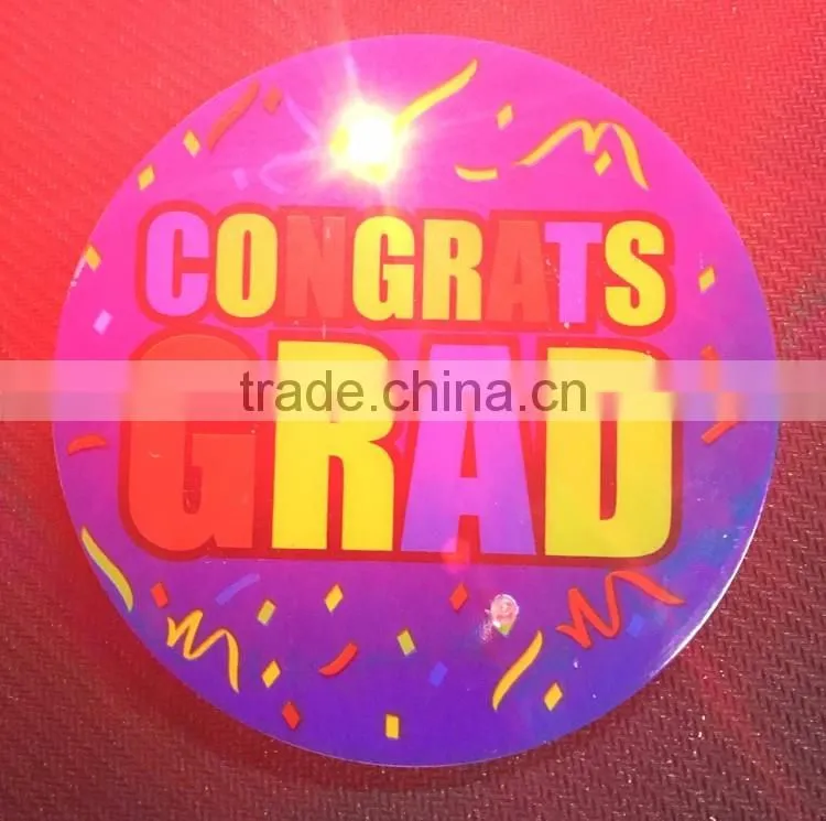 2017 HOT sale birthday party decorations led flashing badge for promotion