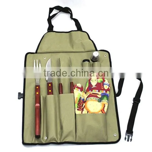 BQ-0010 / 7 pcs wood handle bbq