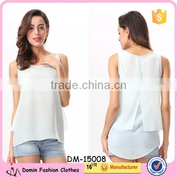 2015 New Stylish Manufacture Women Tops Chiffon Casual Tee Shirt