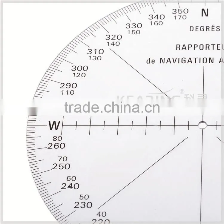 Kearing Round Shape Plastic Aviation Protracotr 360 Degree for Flying Direction Guiding #KRP-1