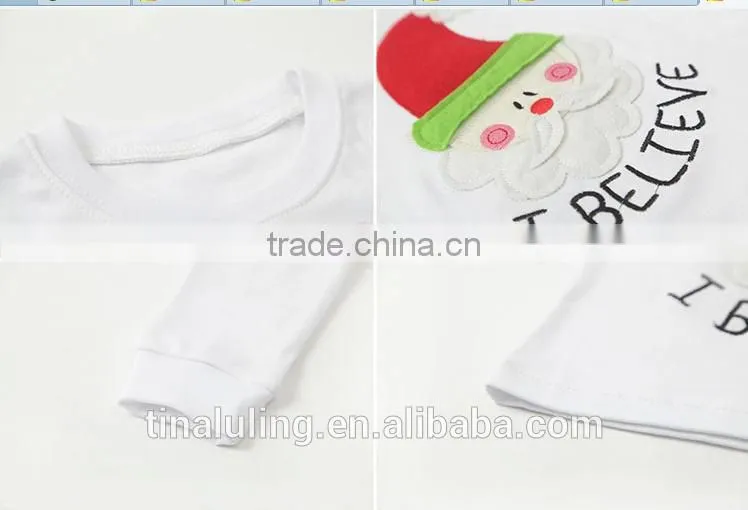 Fashion Lovely and Cute Santa Claus Pattern Clothing sets for girls Childrens boutique clothes