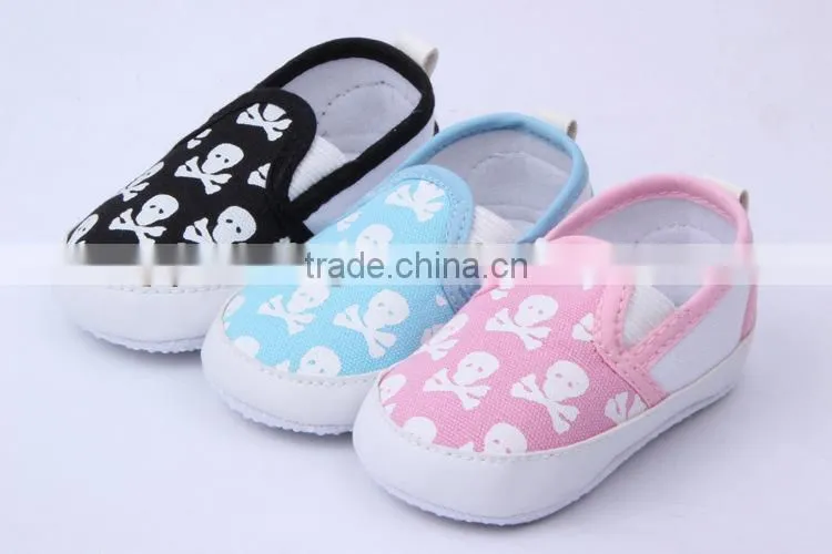 boys and girls blue skull cotton baby canvas shoes Halloween days shoes