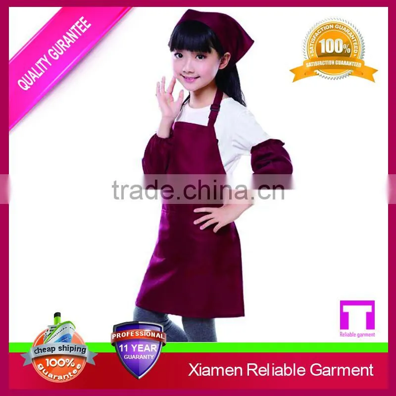 Hot sale kids blank garden apron with tool pockets/apron with sleeves for sale