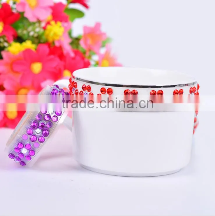 1.5cm*1m floral bling rhinestone deco tape for craft decoration