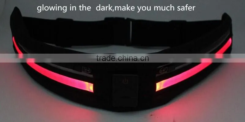 battery control LED flashing reflective flip belt running safety warning belt