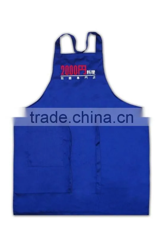 100% cotton canvas Apron Bule printing design kitchen cooking bib apron