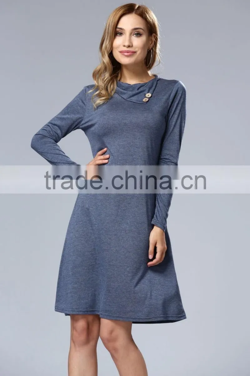 Wholesale elegant summer dress women long sleeve casual dress 2017