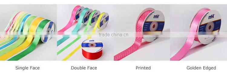 5/8 inch Satin Ribbon Silver Chevron Design Satin Ribbon