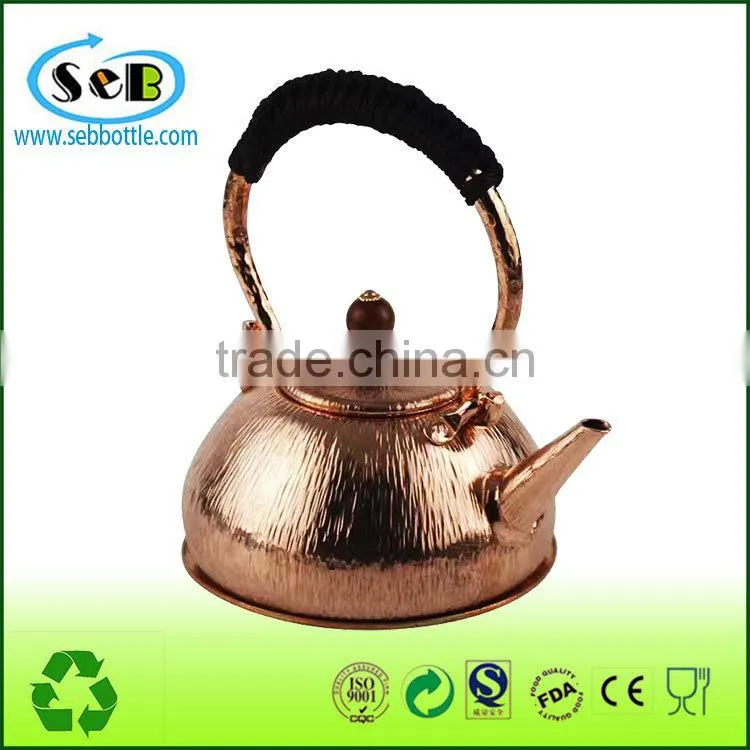 2017 Heavy Gauge 1mm Thick Hammered Copper Tea Pot Kettle Stovetop Teapot