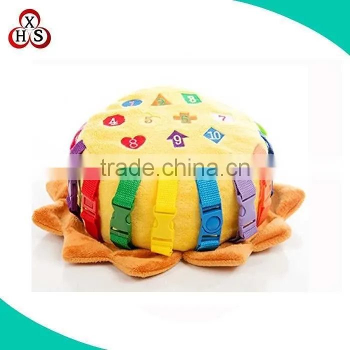 Kids funny fabric Musical Farmyard Cube toy with squeak inside