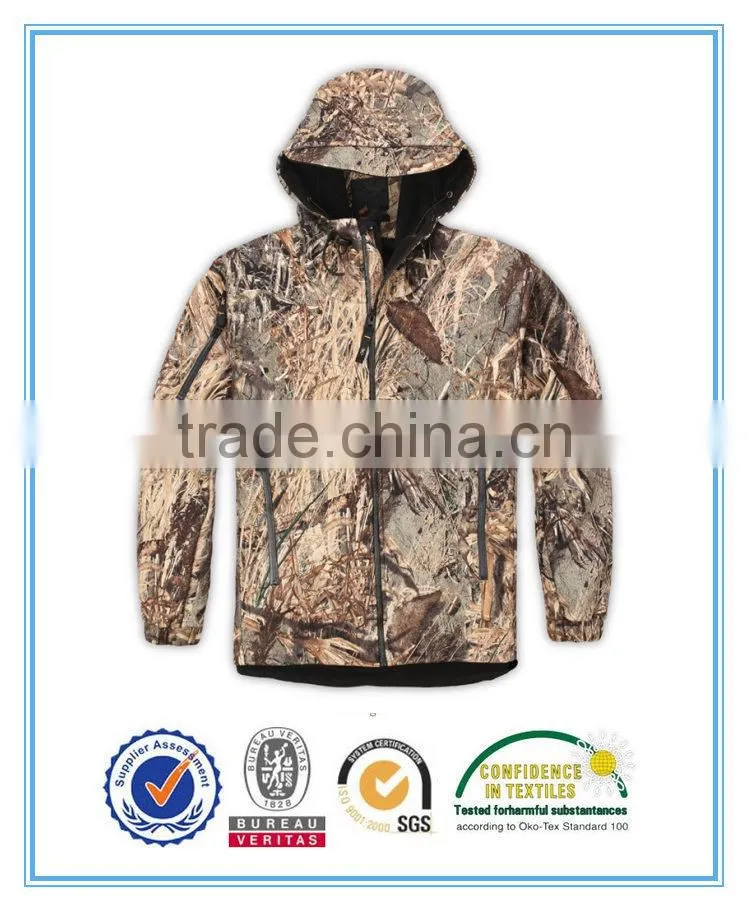 OEM outdoor softshell realtree hunting jacket windproof men's sports jacket