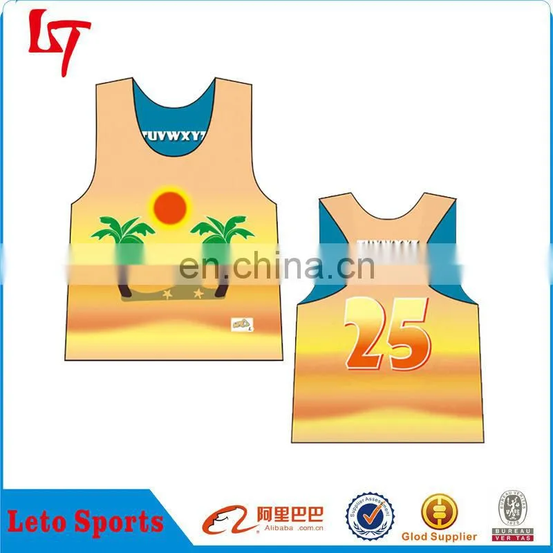Custom Sublimation Printing Lacrosse Team Wear Reversible Lacrosse Pinnies