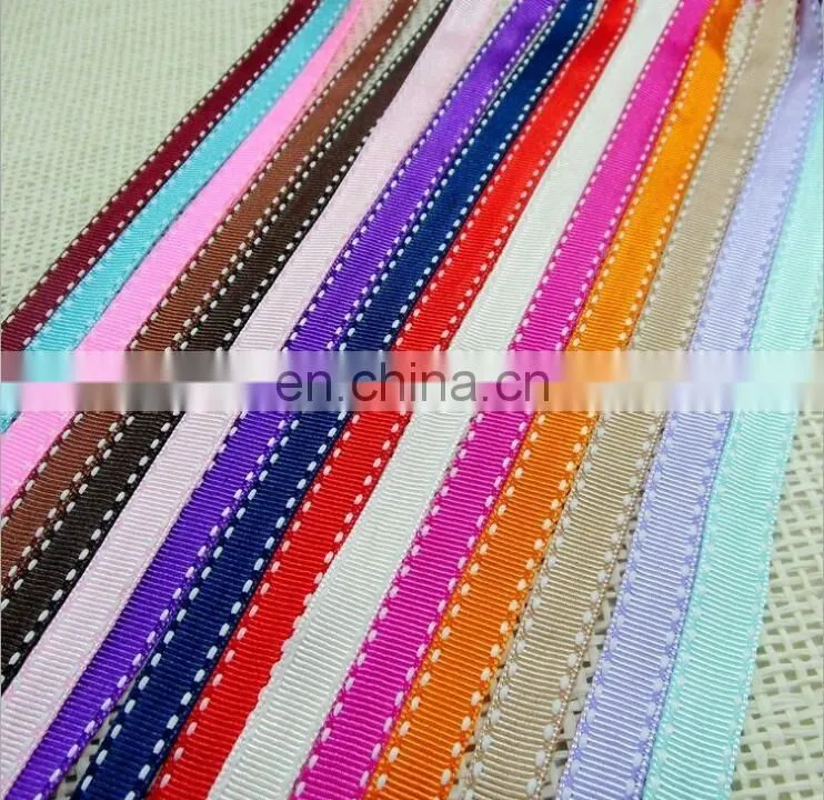 various colours 1cm saddle stitch grosgrain ribbon