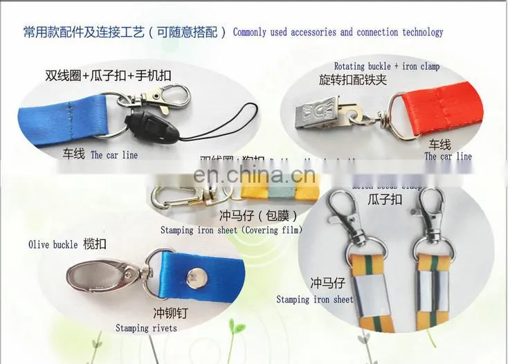 Blue Polyester Personalized Rope Lanyard Strap