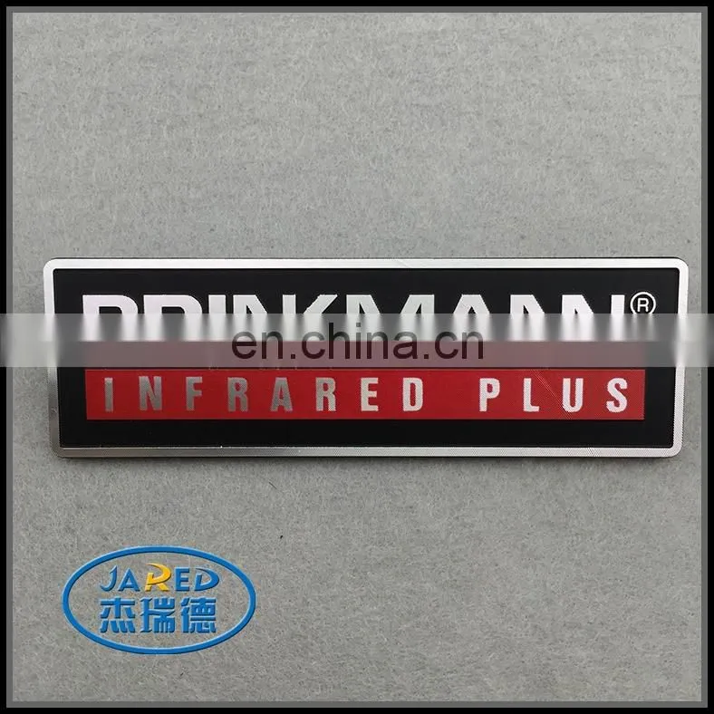 Engraved logo aluminum metal label with 3M adhesive