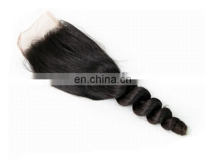 Fast shipping raw brazilian hair loose wave brazilian hair closure