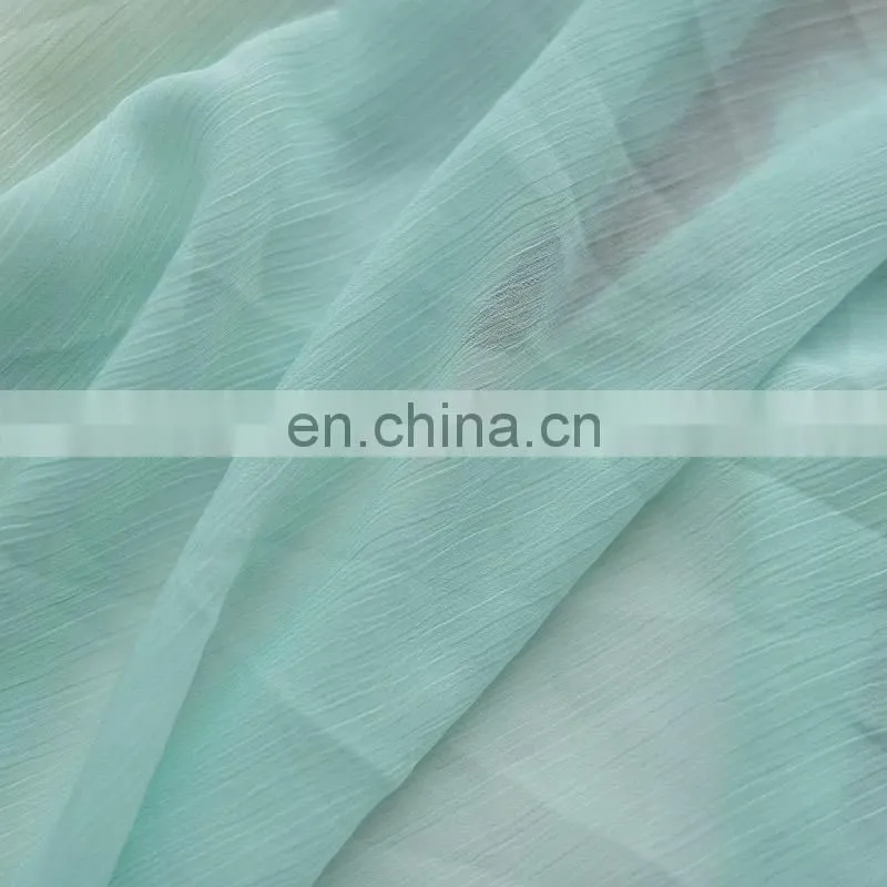 High quality plain crepe polyester crinkle chiffon fabric garment fabricfor dress