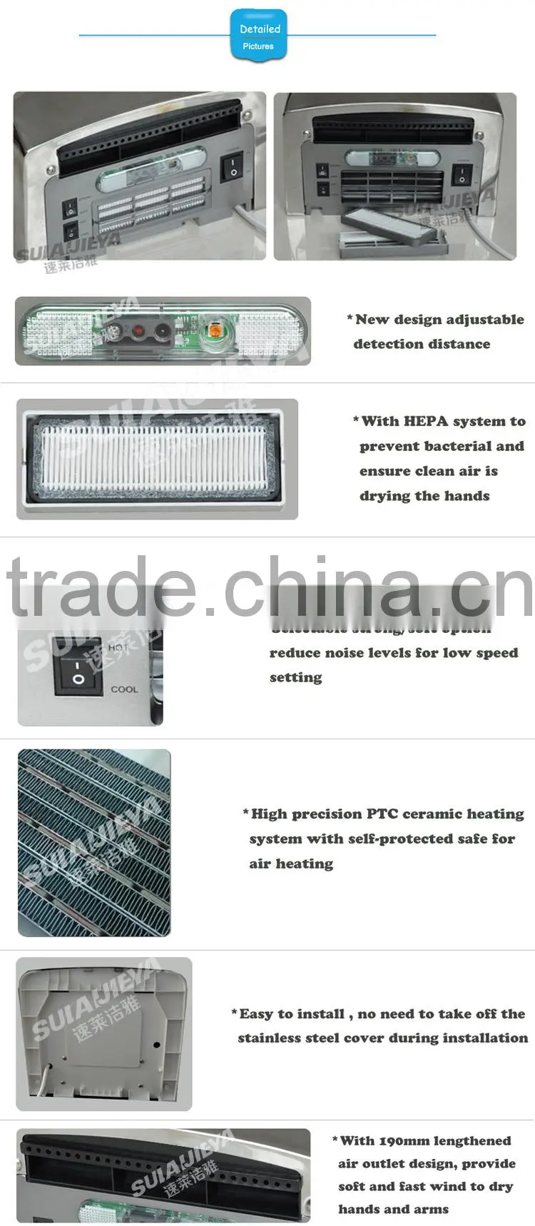 Bathroom products wall mounted automatic hand dryer suppliers in dubai