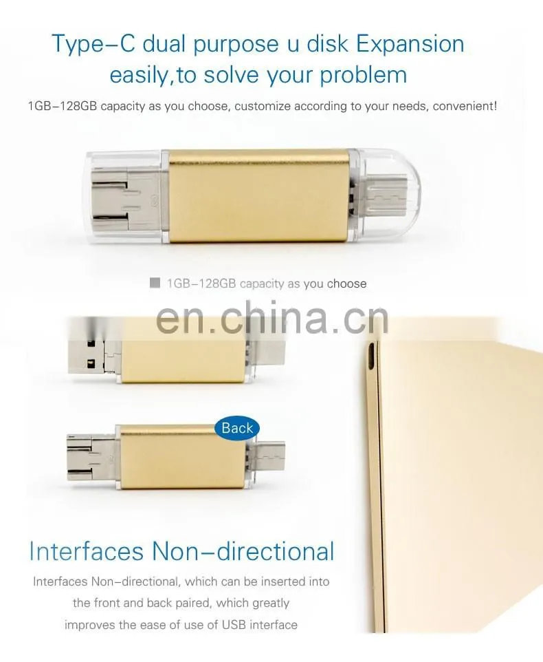 2018 Promotional 3 in 1 OTG functions USB 3.1 Hight speed Type c Usb Flash Drive for Apple Notebook Macbook and Letv Cell Phones