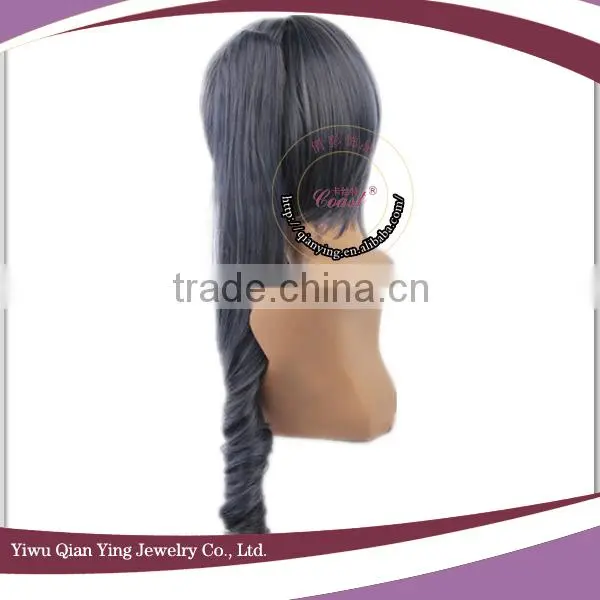 Ciel Phantomhive navy blue wig with long ponytail
