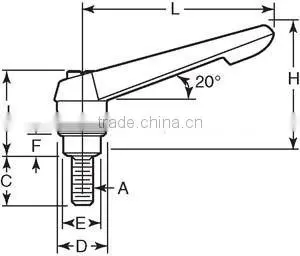 Threaded-Stud Zinc Clamping Locking Handle