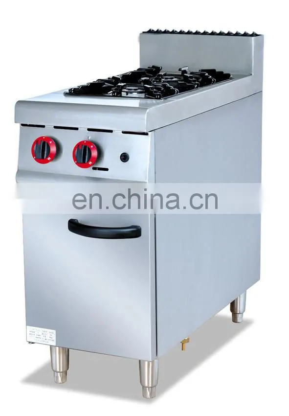 Commercial Restaurant gas 2 stove with cabinet for Hotel Kitchen equipment