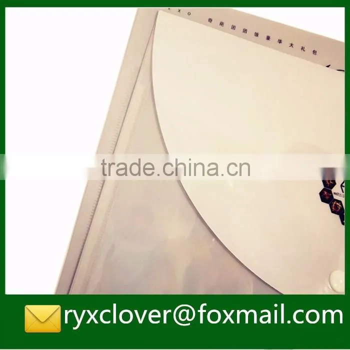 A4/FC PP button envelope plastic file bag with custom logo printing