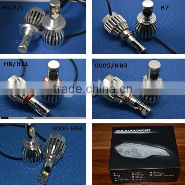 high lumen ALL-IN-ONE auto led bulb h4 , all in one auto led h4 hi/lo beam 8000lm creechip , h4 auto led headlight