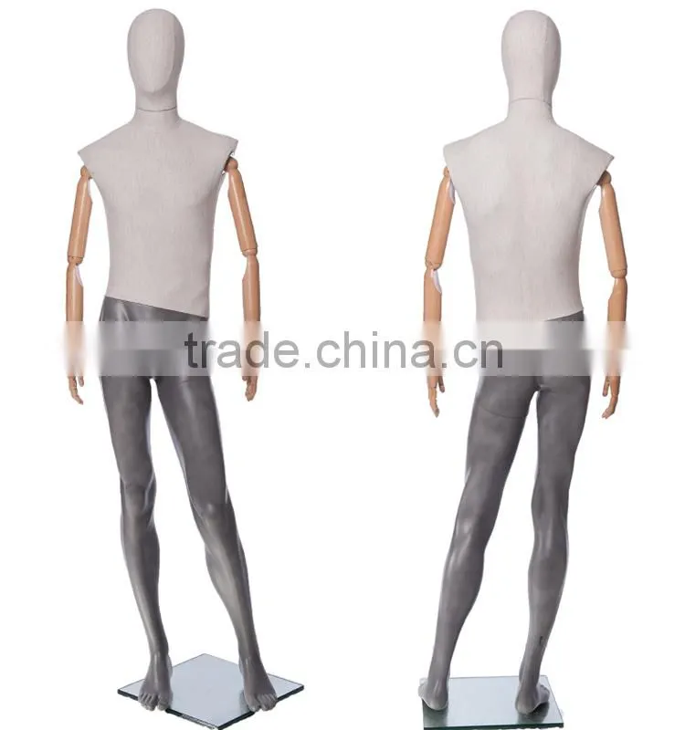 poseable male mannequin with plastic arms