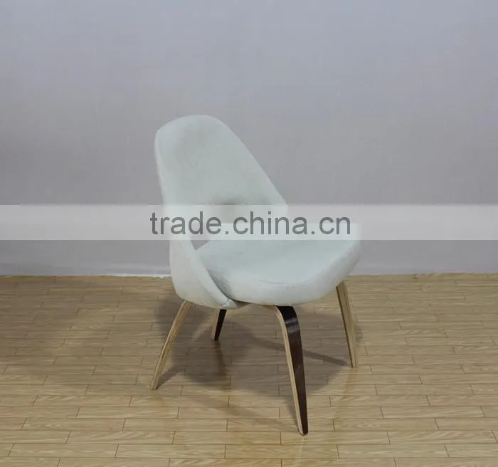 replica fiberglass wooden legs fabric/leather Saarinen executive chair by Eero Saarinen/Saarinen side chair