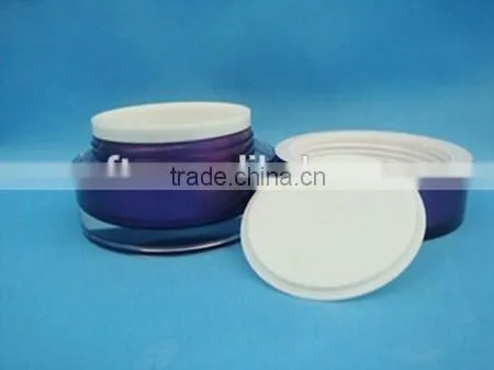 purple cylinder shape acrylic plastic jar with plastic cap