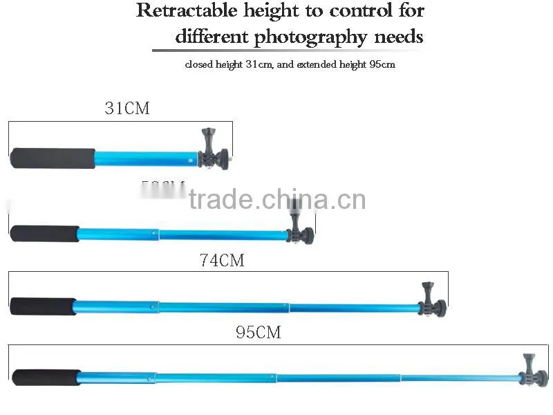 New products 2016 innovative product extendable camera tripod selfie smartphone monopod with mini selfie Stick