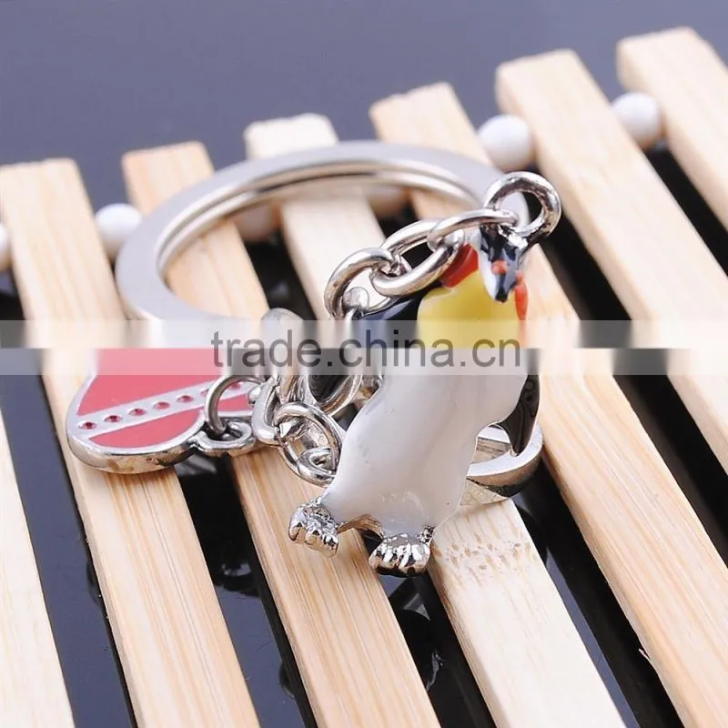 Pet key rings wholesale metal pet Penguin keychains