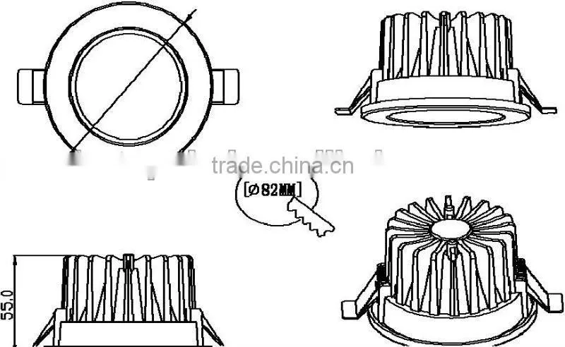 5W high lumen 350LM SMD led downlight