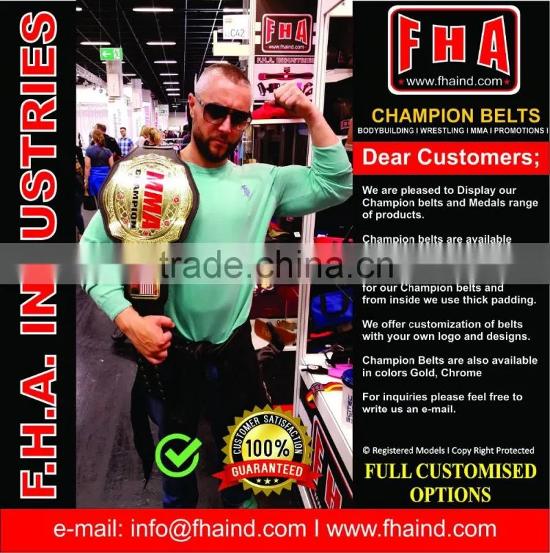 Champion Belts and Medals Customized Leather Belts for Weightlifting UFC by FHA INDUSTRIES PAKISTAN