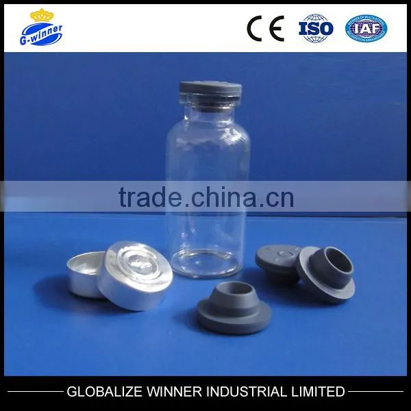 15ml Tubular Clear Injection Vials with aluminum cap with rubber stopper