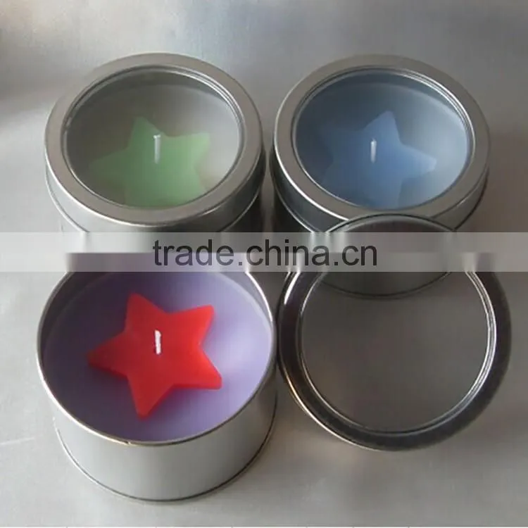 Metal tin candle with metal lid