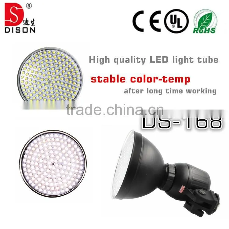 Dison DS-168 video light led with hot shoe, indoor light up clothing , photography equipment
