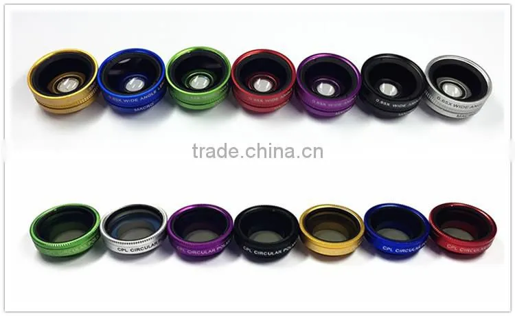 lens kit CPL 15x macro 0.65x wide angle universal clip 3 in 1 lens for mobile phone