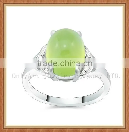 elegant natural white jade 925 sterling silver ring