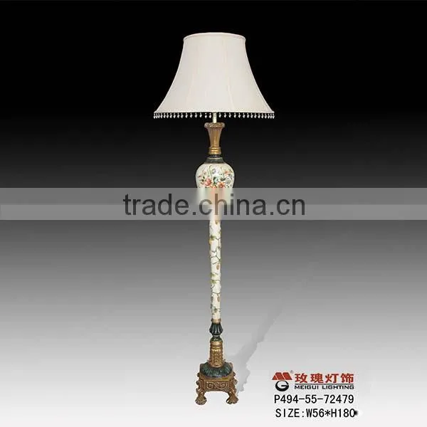 Chinese lamp with shade resin base