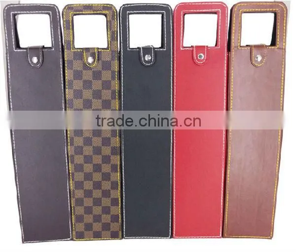 2015 New Design Promotion Pretty faux leather wine carrier