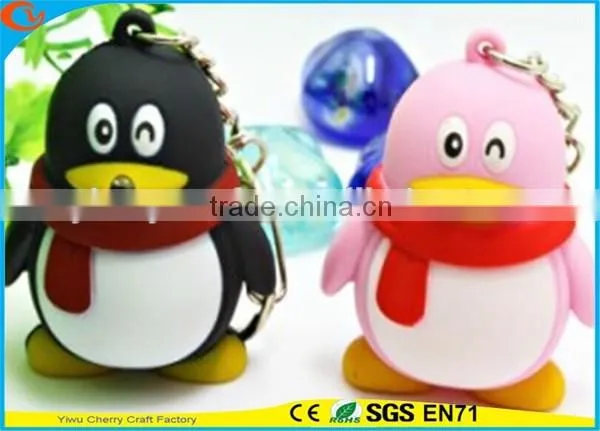 High Quality Promotional Cute Assorted Animal Sound Led Keychain