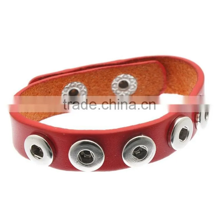leather button bracelets 18mm Ginger Snap Bracelet charm Interchangeable handmade pulseras button Snap Bracelets