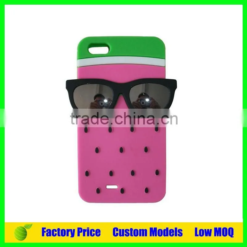Watermelon with glasses Silicone 3d phone case mobile cover for Iphone SE cell phone case back cover