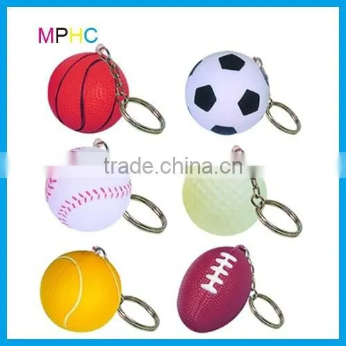 Mini Antistress PU foam Basketball Stress Reliever Squeeze Toy Ball Key Chain